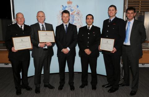 Steve recieving a commendation from Trident - the Met Police gang crime command